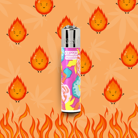 Isqueiro Mini Clipper Floral Pattern