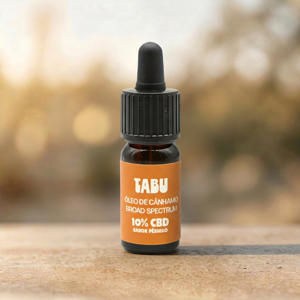 Óleo de cânhamo Broad Spectrum 10% CBD - Sabor pêssego