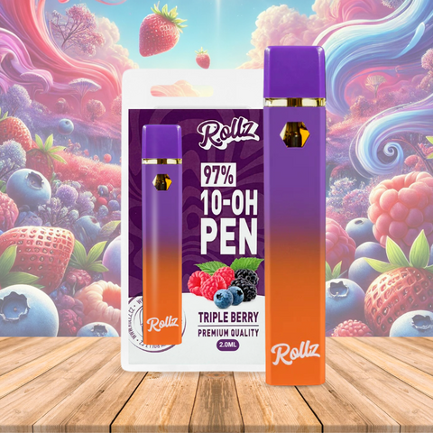 Vape de 10-OH 97%, Triple Berry, Caneta Descartável Rollz 2ml/1ml