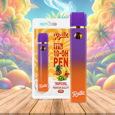 Vape de 10-OH 97%, Tropicool, Caneta Descartável Rollz 2ml/1ml