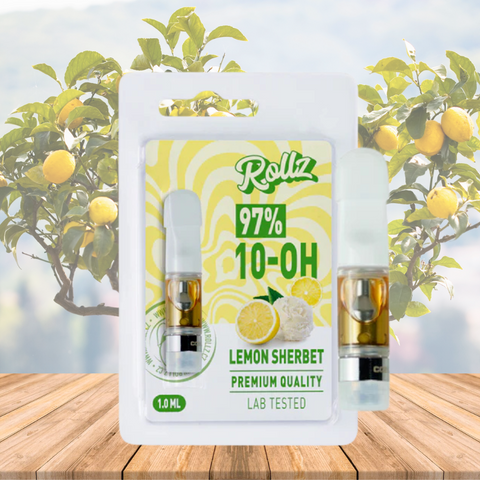 Vape Cartucho/Cartridges de 10-OH 97%, Gelado de Limão, 1ml