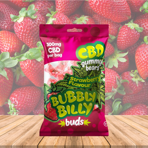 Gomas de CBD Morango, Bubbly Billy, 300mg