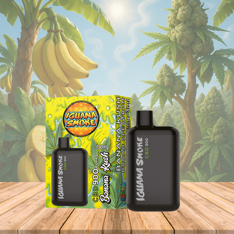 Vape de CBD 750mg Broad Spectrum, Banana Kush, Iguana Pocket, 3ml